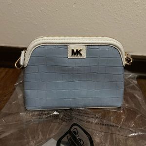 Michael Kors two-toned baby blue crocodile small bag